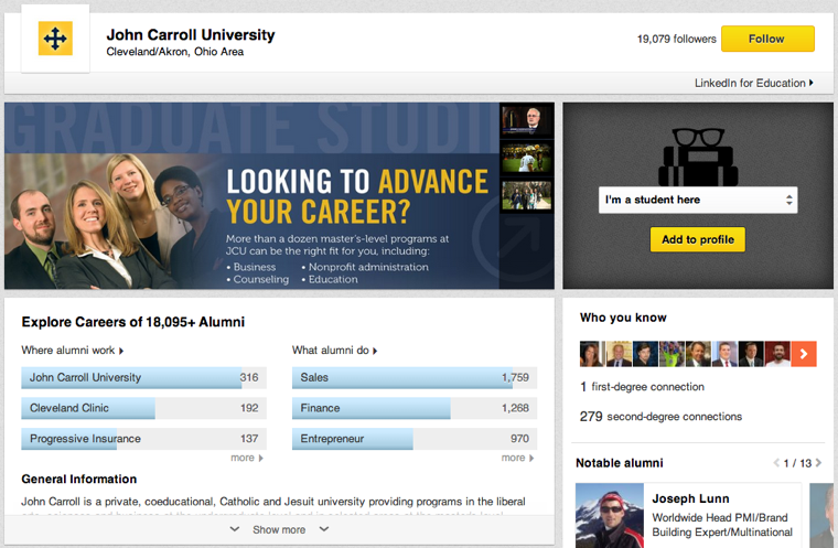 LinkedIn University Pages LinkedIn University Pages