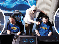 Collage of students participating in esports