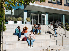 Students working outside