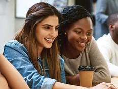 Students studying in class