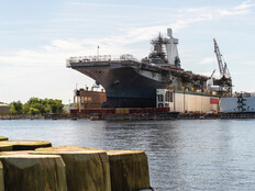 Navy shipyard with military ships