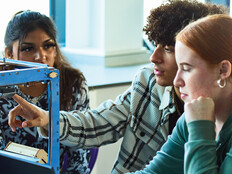 k–12 students working on school stem vs steam project