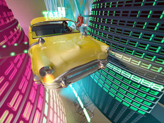 A taxi cab depicted in the metaverse